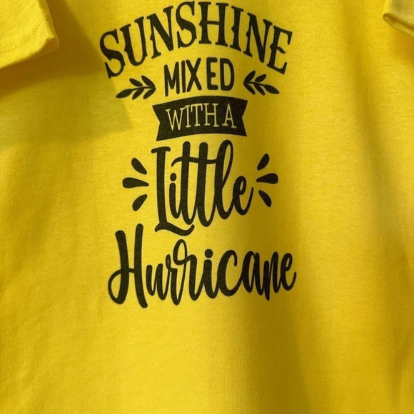Customer made tee shirt yellow sunshine hurricane‎ shirt size small youth - Picture 2 of 4